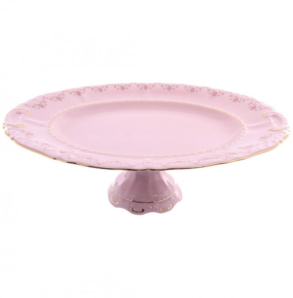 Блюдо 39 см овальное н/н  Leander &quot;Соната /Розовый цветок&quot; розовая / 149801