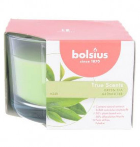 Свеча ароматическая 6,3 х 9 см в стекле "Зеленый чай /Bolsius" / 262612