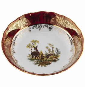 Салатник 16 см  Royal Czech Porcelain "Офелия /Охота красная" / 204020