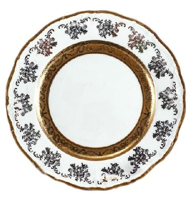 Набор тарелок 19 см 6 шт  МаМ декор &quot;Мария-Луиза /Матовая лента /золотой узор&quot; / 072167