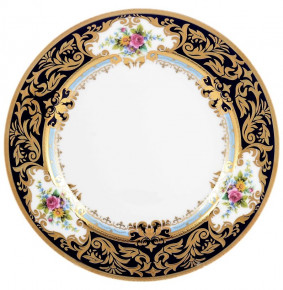 Набор тарелок 28 см 6 шт  Falkenporzellan "Опал /Цветы кобальт /с золотом" / 147202