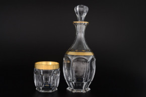 Набор для виски 7 предметов (графин 610 мл + 6 стаканов по 250 мл)   Crystalite Bohemia "Сафари /Версаче золото" / 017163