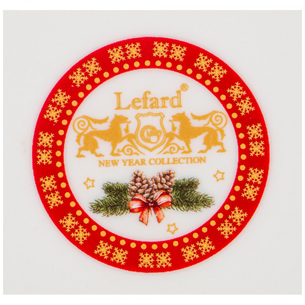 Блюдо 18 х 13 х 5 см овальное красное  LEFARD &quot;С Новым годом! /Дед мороз&quot; / 225209