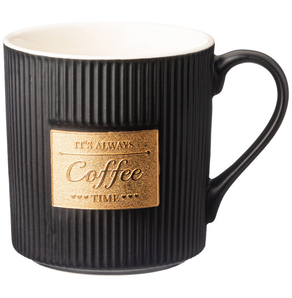 Кружка 360 мл черная с золотой деталью  LEFARD &quot;It is always Coffee time&quot; / 328760