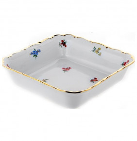 Салатник 16 см квадратный  Bavarian Porcelain "Мария-Тереза /Мелкие цветы /Отводка золото" / 107314