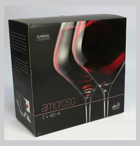Бокалы для красного вина 450 мл 2 шт  Crystalex CZ s.r.o. "Аморосо /Золотая спираль /8441" / 111242