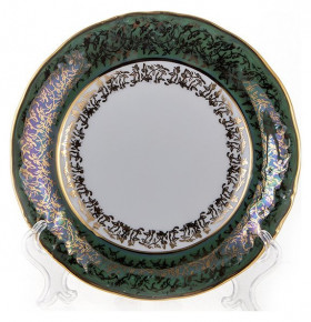 Набор тарелок 19 см 6 шт  МаМ декор "Фредерика /Золотые листики на зелёном" / 001894