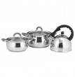 Набор посуды 3 предмета (кастрюли 2,7 л, 4,7 л + чайник 2,5 л) &quot;Bell /Lara&quot;  / 283545
