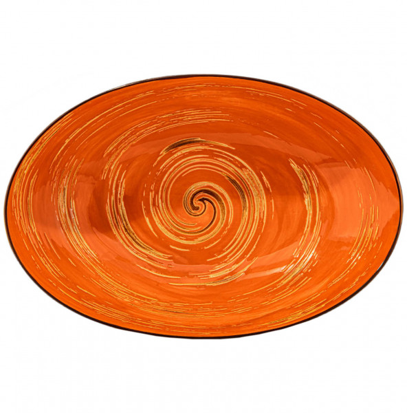 Салатник 25 х 16,5 х 6 см овальный оранжевый  Wilmax &quot;Spiral&quot; / 261596