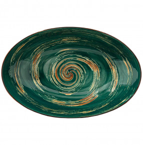 Салатник 25 х 16,5 х 6 см овальный зелёный  Wilmax "Spiral" / 261649
