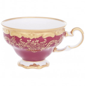 Чашка чайная 210 мл 1 шт  Weimar Porzellan "Ювел /Красный с золотым узором" / 223173