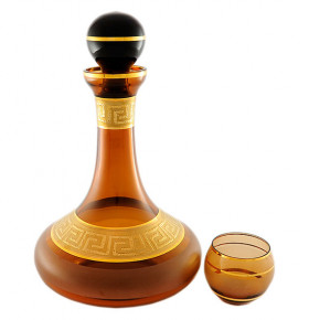 Набор для вина 7 предметов (графин 1,25 л + 6 стаканов по 150 мл)  Egermann "Амбер /Версаче золото" / 029959