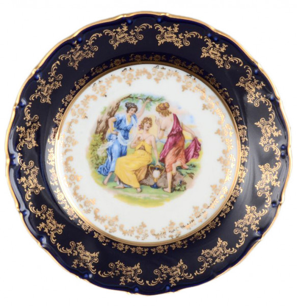 Набор тарелок 19 см 6 шт  Bohemia Porcelan Moritz Zdekauer 1810 s.r.o. &quot;Офелия /Мадонна кобальт&quot; / 042628