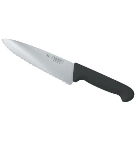 Нож поварской 20 см волнистое лезвие  P.L. Proff Cuisine "PRO-Line" черный / 316416