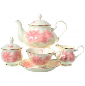 Чайный сервиз на 6 персон 15 предметов  Royal Classics "Розовые орхидеи"  / 137023