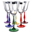 Бокалы для шампанского 190 мл 6 шт  AS Crystal Bohemia &quot;Антик /Разноцветные ножки&quot; AS Crystal  / 229321