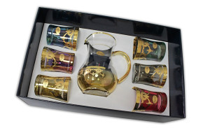 Набор для воды 7 предметов (кувшин + 6 стаканов)  Art Decor "Брокка /Венециано /Ассорти" / 123018