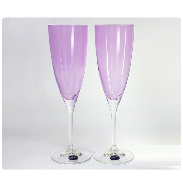 Бокалы для шампанского 220 мл 2 шт фиолетовый  Crystalex CZ s.r.o. &quot;Кейт&quot; / 111319