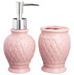 Набор для ванной комнаты 7 х 19 см 2 предмета розовый  LEFARD &quot;Сетка&quot; / 288393