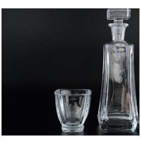 Набор для виски 7 предметов (графин 700 мл + 6 стаканов по 320 мл)  Crystalite Bohemia "Ареззо /Без декора" / 058052