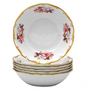 Набор салатников 19 см 6 шт  Bohemia Porcelan Moritz Zdekauer 1810 s.r.o. "Анжелика /Букет из роз" / 010900
