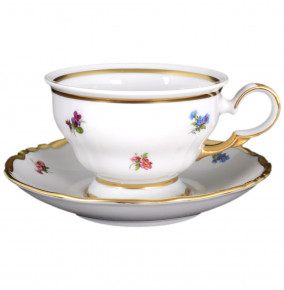 Набор чайных пар 220 мл 6 шт  Bohemia Porcelan Moritz Zdekauer 1810 s.r.o. "Анжелика 852 /Мелкие цветы" / 046015