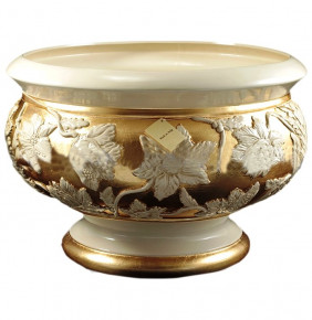 Фруктовница 40 см н/н  Ceramiche Millennio snc "Millennio /Цветы на золоте" / 156277