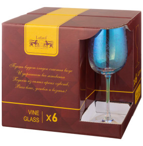 Бокалы для белого вина 420 мл 6 шт  LEFARD "Dandelion /Бирюза" / 329087