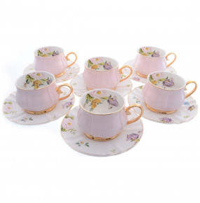 Набор чайных пар 200 мл 6 шт  Royal Classics "Розовый тюльпан" (подарочная упаковка) / 206280