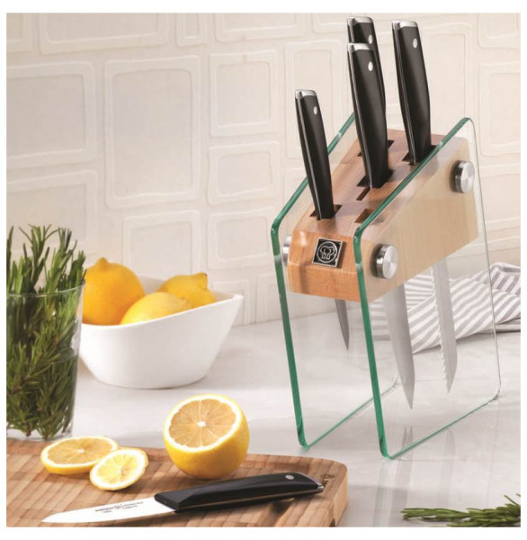 Набор кухонных ножей на подставке 6 предметов  Korkmaz &quot;Vetra&quot; / 272076