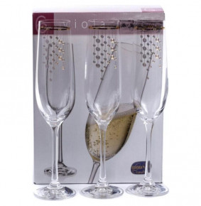 Бокалы для шампанского 190 мл 2 шт  Crystalex CZ s.r.o. "Виола /Ожерелье /золото" / 159659