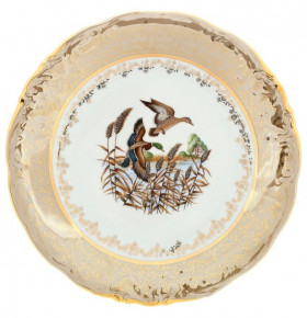 Блюдо 30 см круглое  Sterne porcelan "Фредерика /Охота бежевая" / 128787