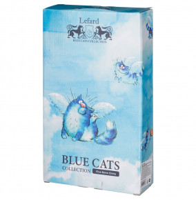 Блюдо 32,6 х 19 х 6 см прямоугольное с ручками  LEFARD "Синие коты /Лаванда" / 250824