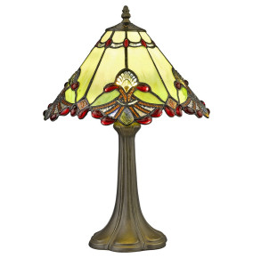 Лампа настольная 1 рожковая  Velante "Tiffany" Капельки /зеленая / 304456