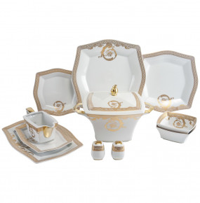 Столовый сервиз на 6 персон 27 предметов  Royal Czech Porcelain "Львов /Арабеска /золото" / 204631