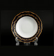Набор тарелок 23 см 6 шт глубокие  Bohemia Porcelan Moritz Zdekauer 1810 s.r.o. &quot;Анжелика /Золотые вензеля /Кобальт&quot; / 080364