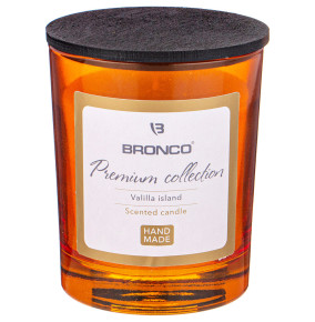 Свеча 9,5 х 8 см в стакане с крышкой ароматизированная янтарная Bronco / 335053