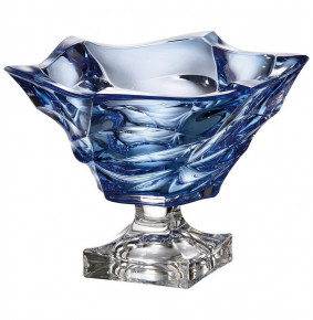 Ваза для фруктов 29,5 см н/н  Aurum Crystal "Фламенко /Голубая" / 139348