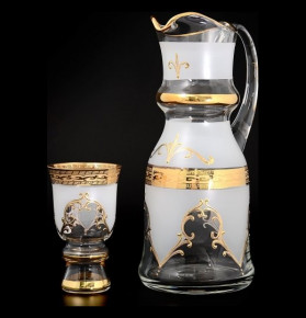 Набор для воды 7 предметов (кувшин + 6 стаканов)  Bohemia "Королевский /Антик золото" R-G / 012737
