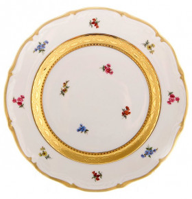 Набор тарелок 24 см 6 шт  Bavarian Porcelain "Мария-Тереза /Мелкие цветы /Золотая лента" / 103880
