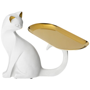 Подставка для мелочей 18,5 х 7 х 18,5 см белая  LEFARD "Кошка" / 330426