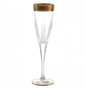 Бокалы для шампанского 170 мл 6 шт  RCR Cristalleria Italiana SpA "Фьюжн /Матовая полоса /золото" / 146751