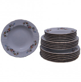 Набор тарелок 18 предметов (19, 23, 25 см)  Thun "Бернадотт /Весенний цветок" / 012767
