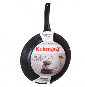 Сковорода 28 х 6,5 см не съёмная ручка антипригарное покрытие  Kukmara "Marble Induction /Тёмный мрамор" / 287425