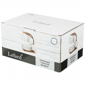 Набор чайных пар 150 мл 6 шт на деревянной подставке  LEFARD "Золотой мрамор /Черный" / 208553
