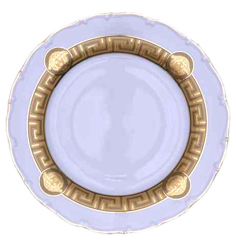 Набор тарелок 23 см 6 шт глубокие  Bohemia Porcelan Moritz Zdekauer 1810 s.r.o. &quot;Магнолия /Версаче МГ /золото&quot; / 035677