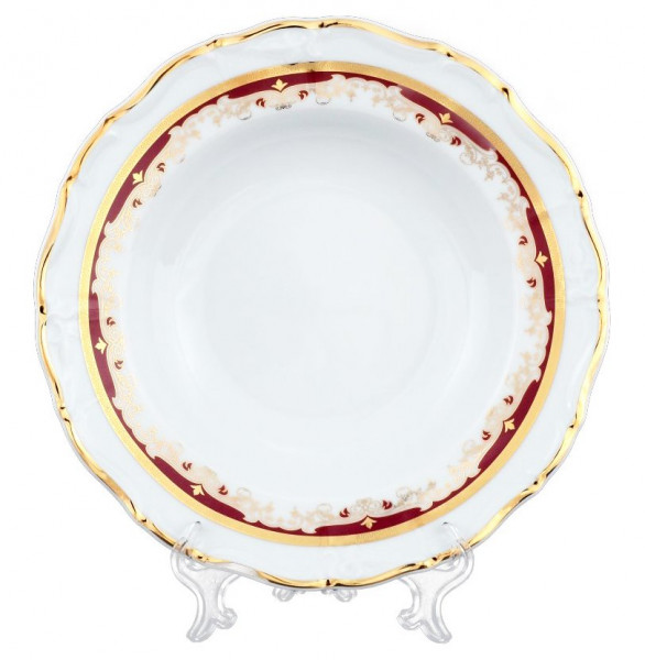 Набор тарелок 23 см 6 шт глубокие  Thun &quot;Мария-Луиза /Лилии на красном&quot; / 056427
