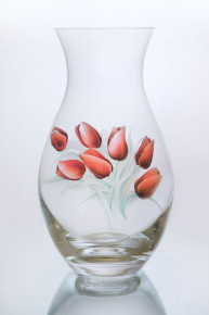 Ваза для цветов 22 см  Crystalex CZ s.r.o. "Красные тюльпаны" / 213097