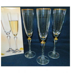 Бокалы для шампанского 200 мл 6 шт  Crystalex CZ s.r.o. "Элизабет /Золото /8344" / 021811