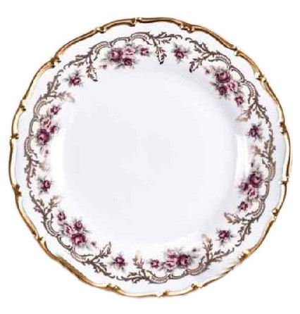 Блюдо 30 см круглое  Bohemia Porcelan Moritz Zdekauer 1810 s.r.o. &quot;Анжелика /Плетистая роза&quot; / 054616
